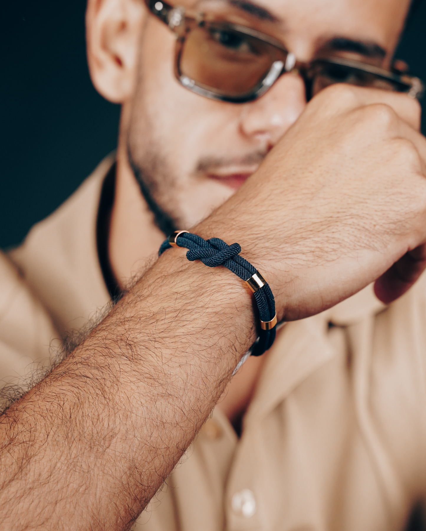 Bracelet Cordon Navy Accessoire Doré