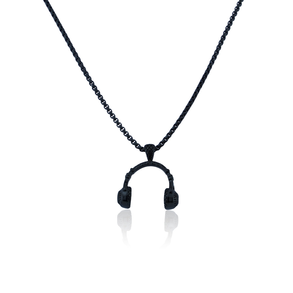Collier Black Casque Music