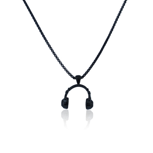 Collier Black Casque Music
