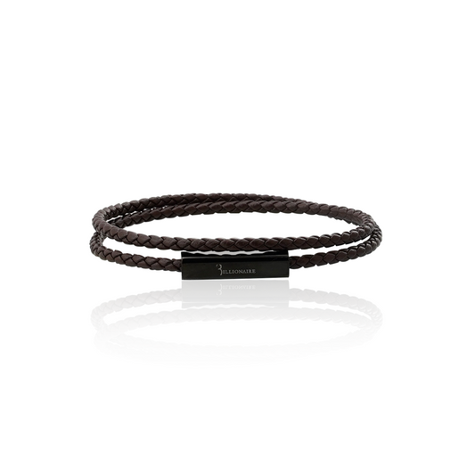 BRACELET DOUBLE TOUR MARRON