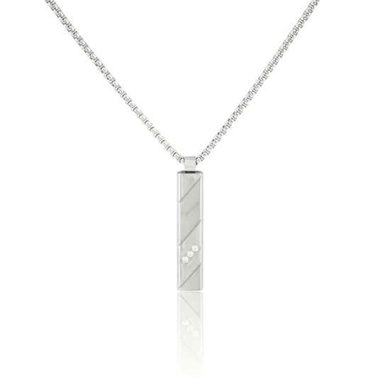 Collier Billionnaire Tube plaque Argenté