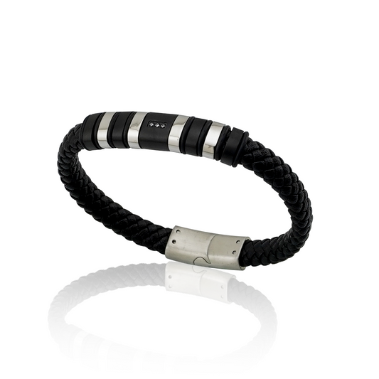 Bracelet Noir Triple Gemme