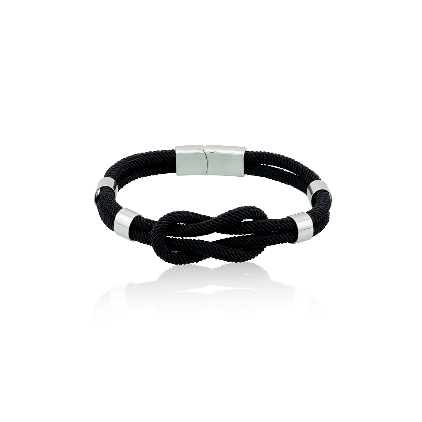 Bracelet Cordon Noir accessoire argenté