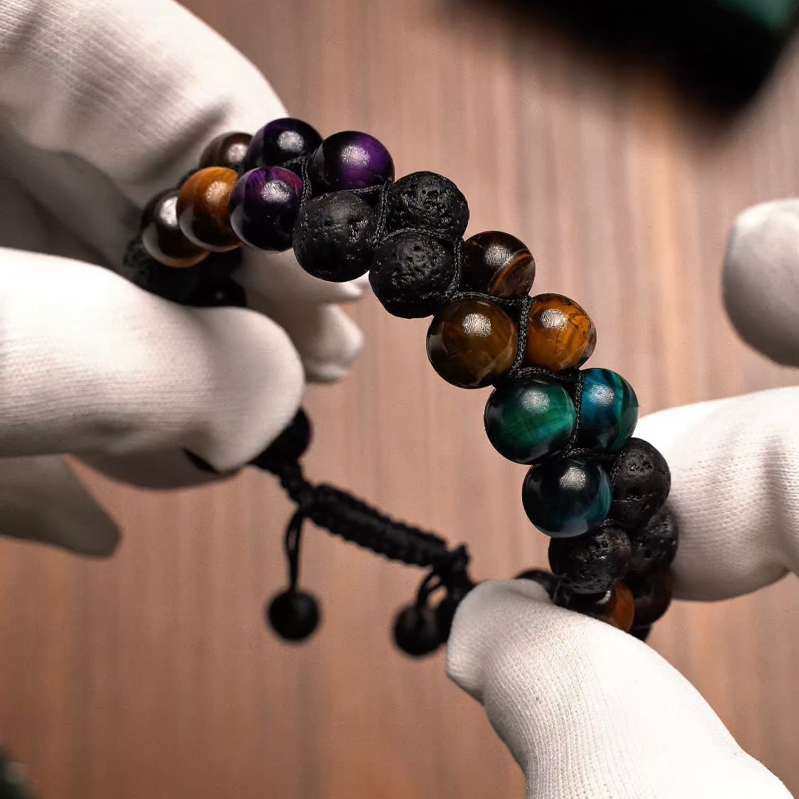 Bracelet Element Fusion – Œil de Tigre & Pierre de Lave 8mm
