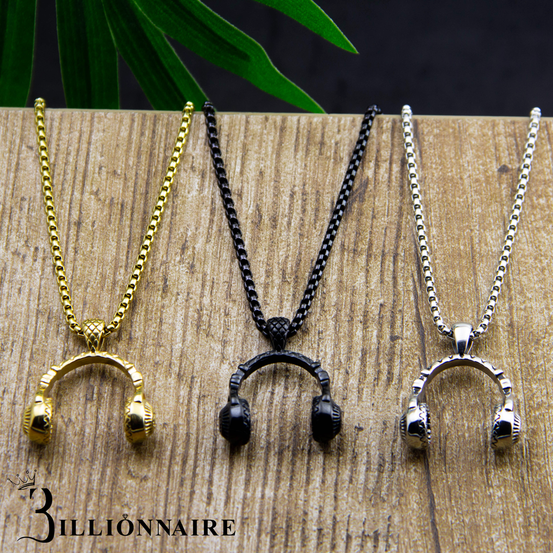 Collier Gold Casque Music